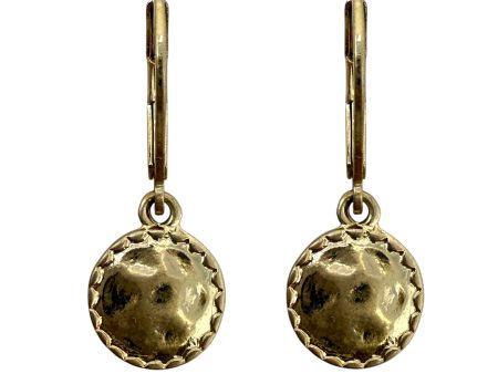 Goldtone Hammered Disk Drop Earrings By Napier Supply