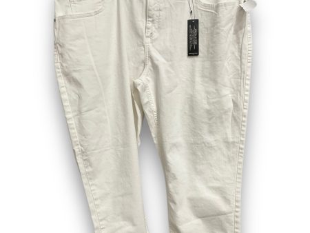 Jeans Cropped By Banana Republic In White Denim, Size: 20 Online