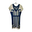 Dress Casual Short By Eva Longoria In Blue & Cream, Size:Xl For Discount