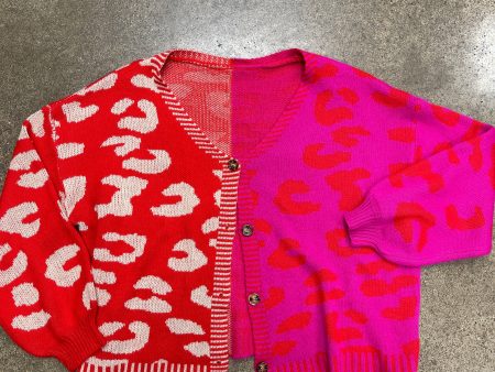 Cardigan By Shein In Pink & Red, Size:3X For Sale