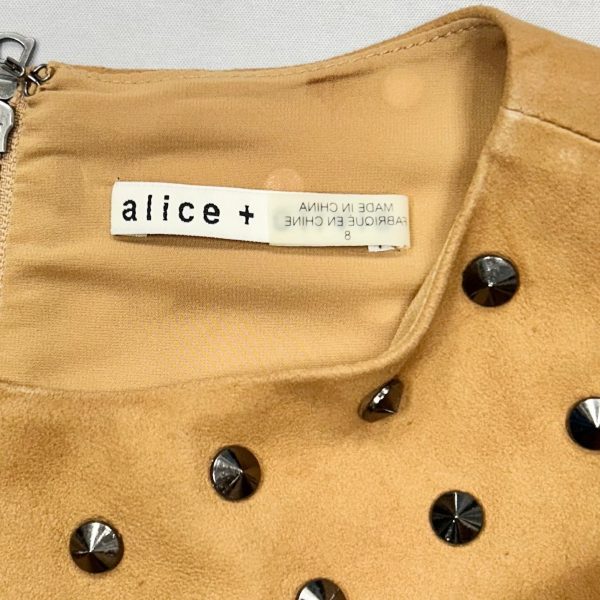 Dress Designer By Alice + Olivia In Tan & Silver, Size: M Online Sale